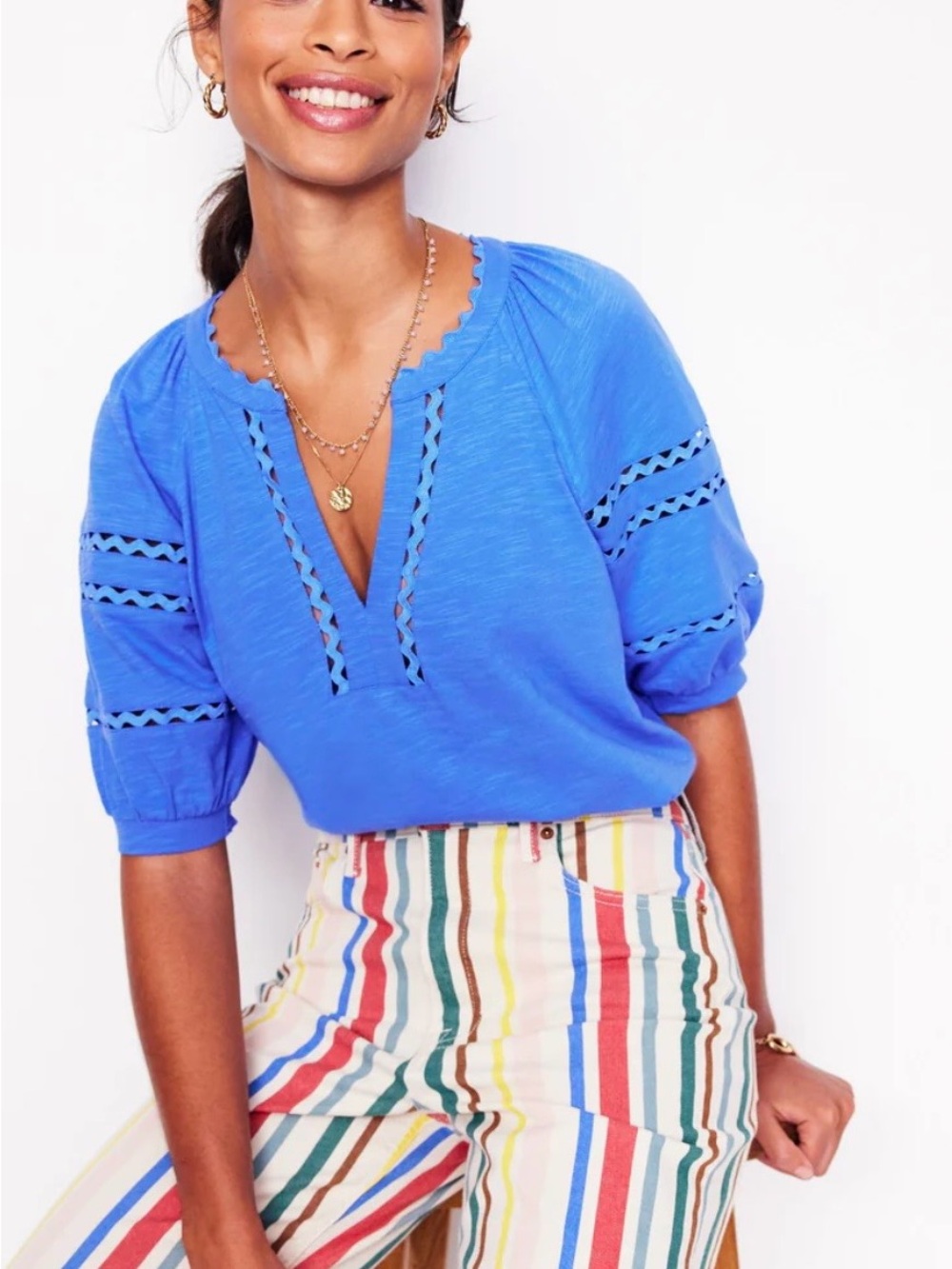 Boden Maisy Rikrak Trim Top - Picture 4 of 9